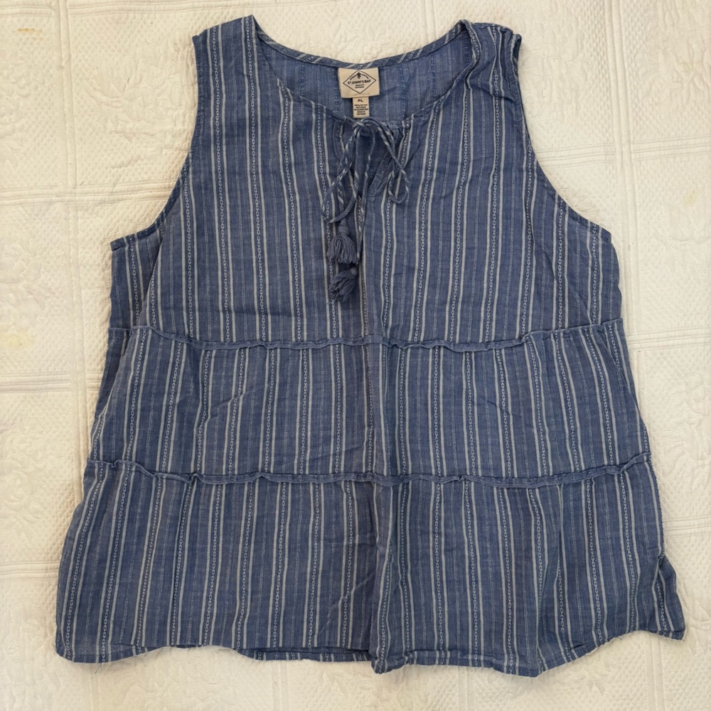 St. John's Bay Navy Striped Tank Top